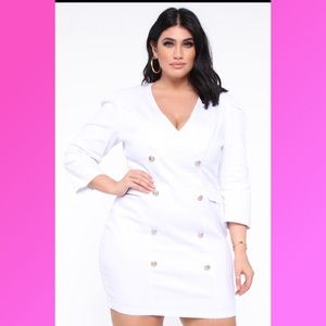 Plus size denim mini dress